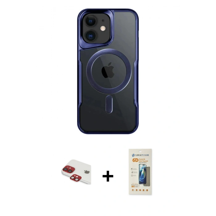 MARSİLYAN™- iPhone 11 Kılıf Yadigar Klasik Özel Seri - Siyah 6D Mat Seramik Hayalet Nano Ekran Koruyucu + Pers Alüminyum Kamera Lens - KI