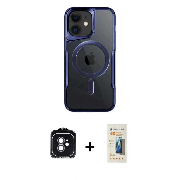 MARSİLYAN™- iPhone 11 Kılıf Yadigar Klasik Özel Seri - Siyah 6D Mat Seramik Hayalet Nano Ekran Koruyucu + PVD Metal Kamera Lens - SH