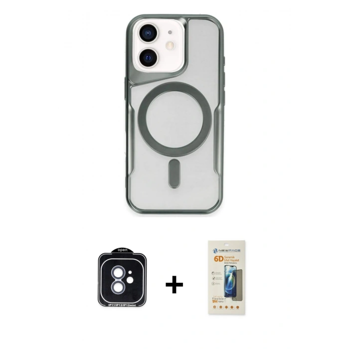 MARSİLYAN™- iPhone 11 Kılıf Yadigar Klasik Özel Seri - Siyah 6D Mat Seramik Hayalet Nano Ekran Koruyucu + PVD Metal Kamera Lens - MI