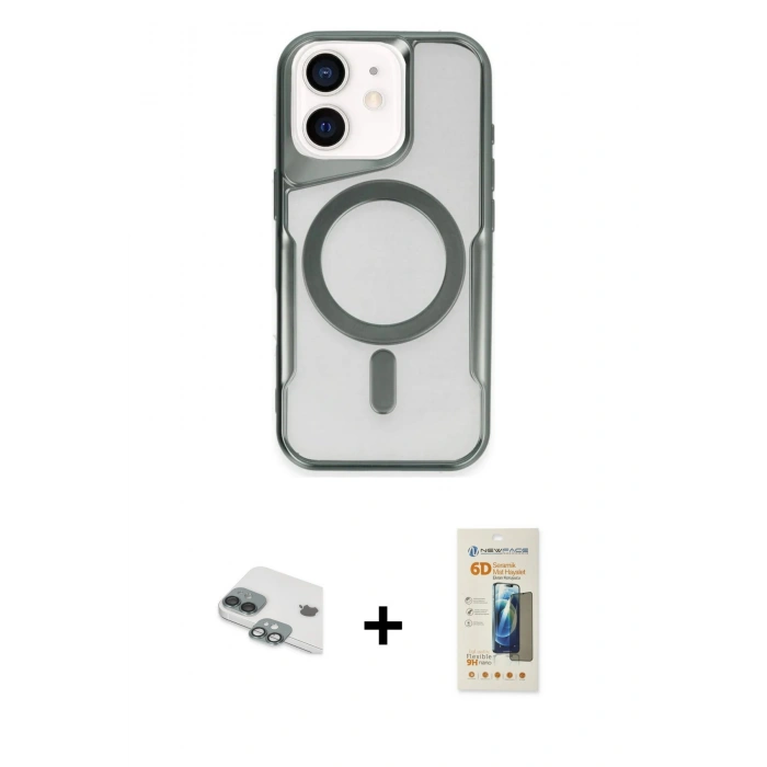MARSİLYAN™- iPhone 11 Kılıf Yadigar Klasik Özel Seri - Siyah 6D Mat Seramik Hayalet Nano Ekran Koruyucu + Pers Alüminyum Kamera Lens - YL