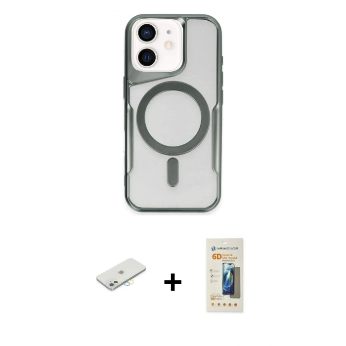 MARSİLYAN™- iPhone 11 Kılıf Yadigar Klasik Özel Seri - Siyah 6D Mat Seramik Hayalet Nano Ekran Koruyucu + Renkli Kamera Lens Koruma Cam - SI
