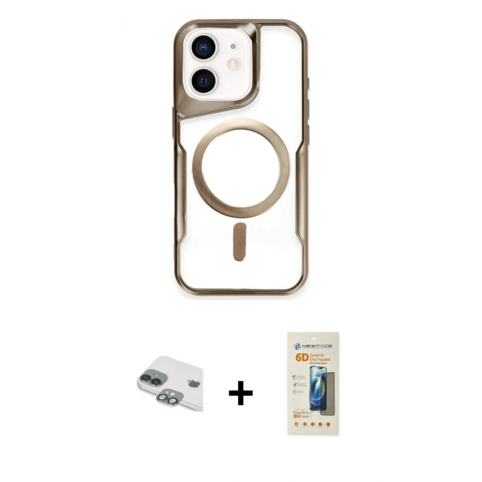 MARSİLYAN™- iPhone 11 Kılıf Yadigar Klasik Özel Seri - Siyah 6D Mat Seramik Hayalet Nano Ekran Koruyucu + Pers Alüminyum Kamera Lens - YL