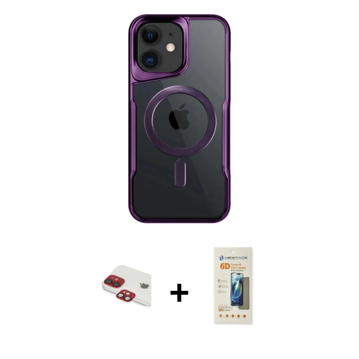 MARSİLYAN™- iPhone 11 Kılıf Yadigar Klasik Özel Seri - Siyah 6D Mat Seramik Hayalet Nano Ekran Koruyucu + Pers Alüminyum Kamera Lens - KI