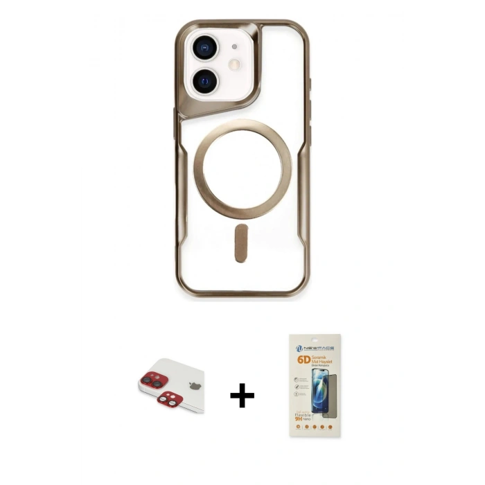 MARSİLYAN™- iPhone 11 Kılıf Yadigar Klasik Özel Seri - Siyah 6D Mat Seramik Hayalet Nano Ekran Koruyucu + Pers Alüminyum Kamera Lens - KI