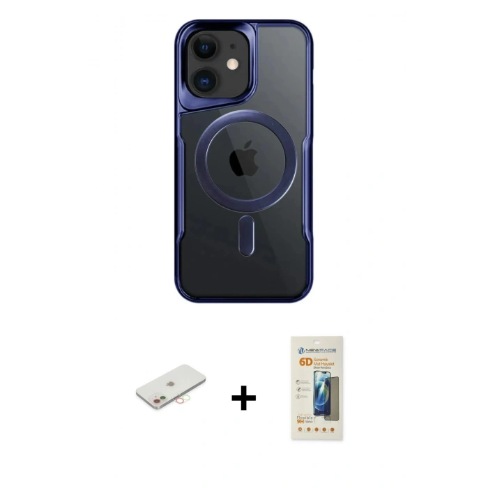 MARSİLYAN™- iPhone 11 Kılıf Yadigar Klasik Özel Seri - Siyah 6D Mat Seramik Hayalet Nano Ekran Koruyucu + Yeşil Renkli Kamera Lens Koruma Cam