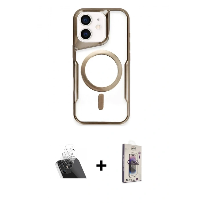 MARSİLYAN™- iPhone 11 Kılıf Yadigar Klasik Özel Seri - Siyah Bilvis 3D Cam Ekran Koruyucu + Kamera Lens Koruma Cam - SF