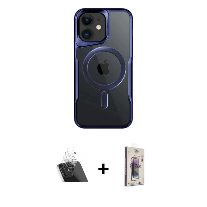 MARSİLYAN™- iPhone 11 Kılıf Yadigar Klasik Özel Seri - Siyah Bilvis 3D Cam Ekran Koruyucu + Kamera Lens Koruma Cam - SF