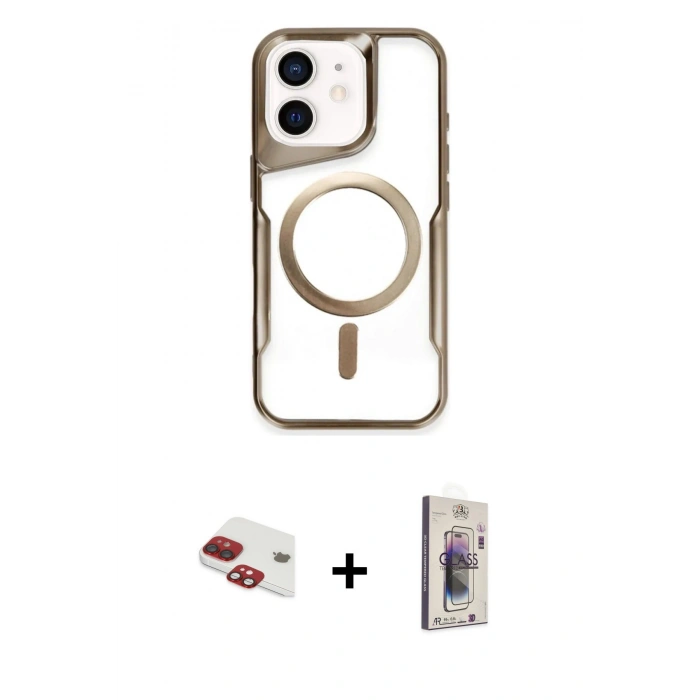 MARSİLYAN™- iPhone 11 Kılıf Yadigar Klasik Özel Seri - Siyah Bilvis 3D Cam Ekran Koruyucu + Pers Alüminyum Kamera Lens - KI