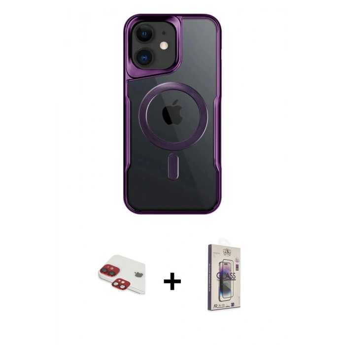 MARSİLYAN™- iPhone 11 Kılıf Yadigar Klasik Özel Seri - Siyah Bilvis 3D Cam Ekran Koruyucu + Pers Alüminyum Kamera Lens - KI