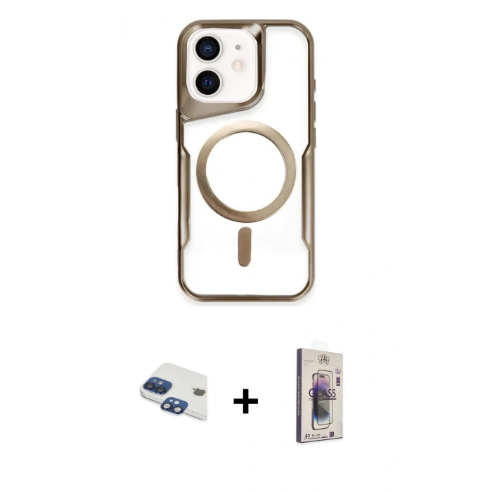 MARSİLYAN™- iPhone 11 Kılıf Yadigar Klasik Özel Seri - Siyah Bilvis 3D Cam Ekran Koruyucu + Pers Alüminyum Kamera Lens - LT