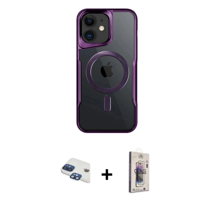 MARSİLYAN™- iPhone 11 Kılıf Yadigar Klasik Özel Seri - Siyah Bilvis 3D Cam Ekran Koruyucu + Pers Alüminyum Kamera Lens - LT
