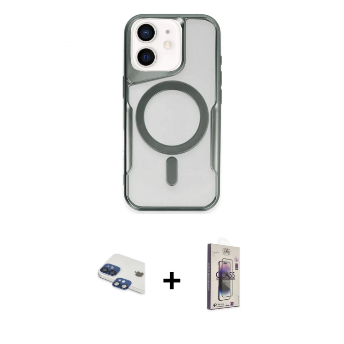 MARSİLYAN™- iPhone 11 Kılıf Yadigar Klasik Özel Seri - Siyah Bilvis 3D Cam Ekran Koruyucu + Pers Alüminyum Kamera Lens - LT