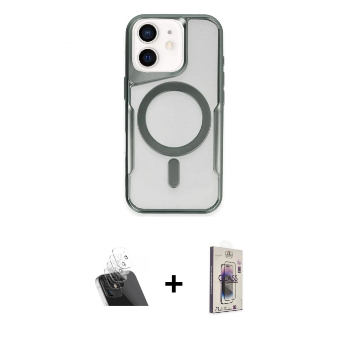 MARSİLYAN™- iPhone 11 Kılıf Yadigar Klasik Özel Seri - Siyah Bilvis 3D Cam Ekran Koruyucu + Kamera Lens Koruma Cam - SF