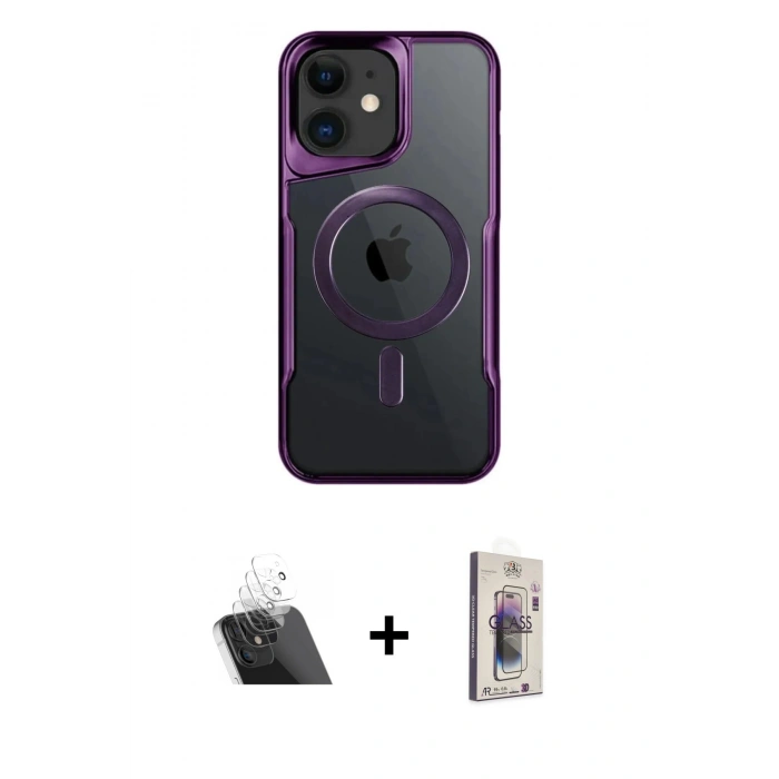 MARSİLYAN™- iPhone 11 Kılıf Yadigar Klasik Özel Seri - Siyah Bilvis 3D Cam Ekran Koruyucu + Kamera Lens Koruma Cam - SF