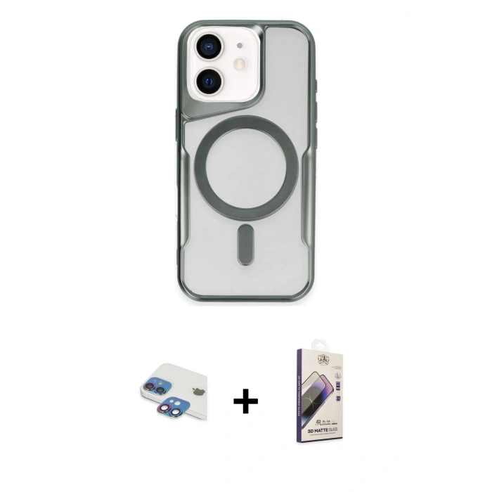 MARSİLYAN™- iPhone 11 Kılıf Yadigar Klasik Özel Seri - Siyah Bilvis 3D Mat Cam Ekran Koruyucu + Pers Alüminyum Kamera Lens - GI