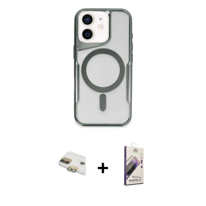 MARSİLYAN™- iPhone 11 Kılıf Yadigar Klasik Özel Seri - Siyah Bilvis 3D Mat Cam Ekran Koruyucu + Gold Pers Alüminyum Kamera Lens
