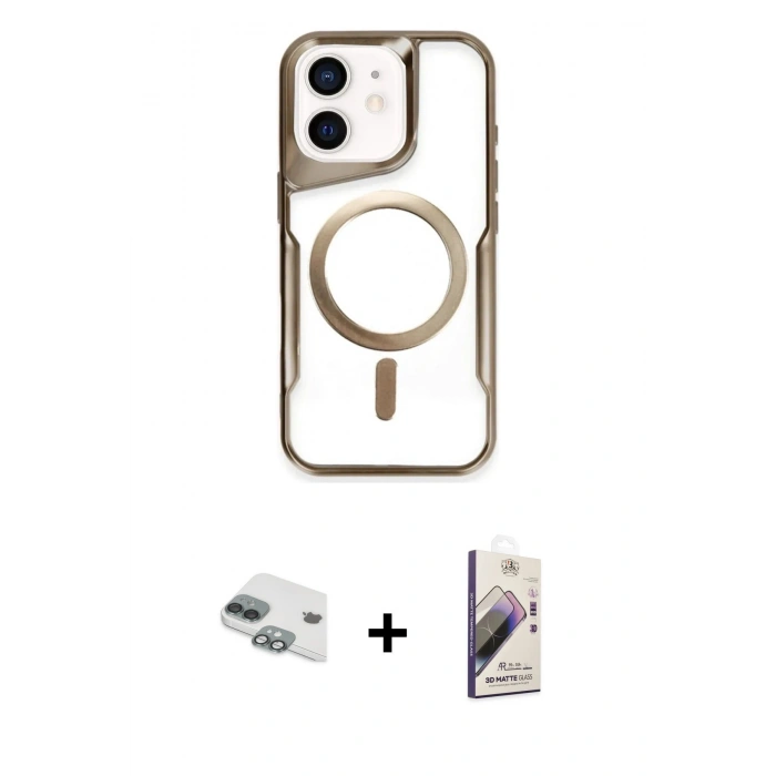 MARSİLYAN™- iPhone 11 Kılıf Yadigar Klasik Özel Seri - Siyah Bilvis 3D Mat Cam Ekran Koruyucu + Pers Alüminyum Kamera Lens - YL