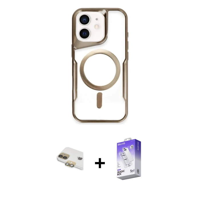 MARSİLYAN™- iPhone 11 Kılıf Yadigar Klasik Özel Seri - Siyah Bilvis 5in1 3D Magic Cam Ekran Koruyucu + Pers Alüminyum Kamera Lens - GD