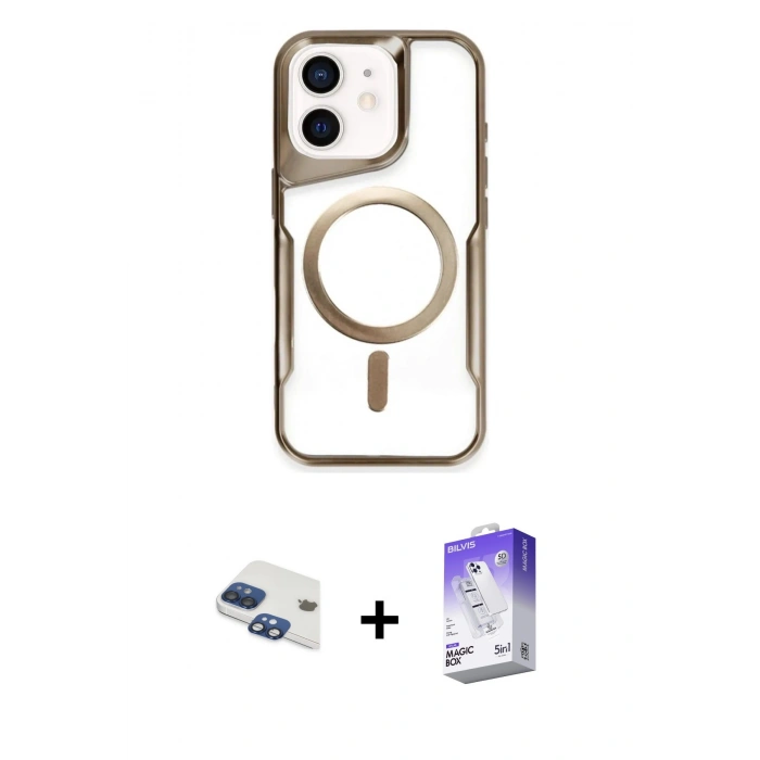 MARSİLYAN™- iPhone 11 Kılıf Yadigar Klasik Özel Seri - Siyah Bilvis 5in1 3D Magic Cam Ekran Koruyucu + Pers Alüminyum Kamera Lens - LT