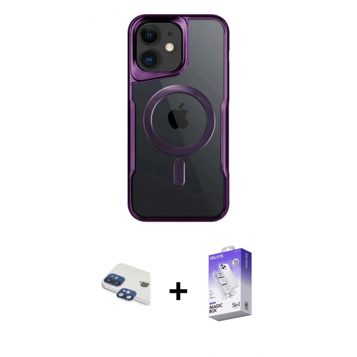MARSİLYAN™- iPhone 11 Kılıf Yadigar Klasik Özel Seri - Siyah Bilvis 5in1 3D Magic Cam Ekran Koruyucu + Pers Alüminyum Kamera Lens - LT