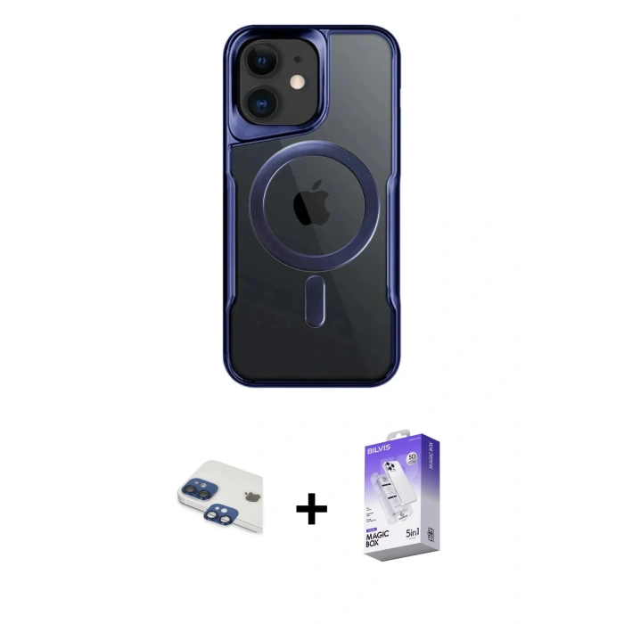 MARSİLYAN™- iPhone 11 Kılıf Yadigar Klasik Özel Seri - Siyah Bilvis 5in1 3D Magic Cam Ekran Koruyucu + Pers Alüminyum Kamera Lens - LT