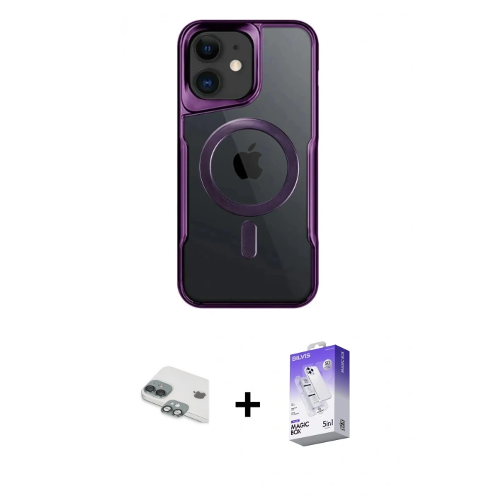 MARSİLYAN™- iPhone 11 Kılıf Yadigar Klasik Özel Seri - Siyah Bilvis 5in1 3D Magic Cam Ekran Koruyucu + Pers Alüminyum Kamera Lens - YL