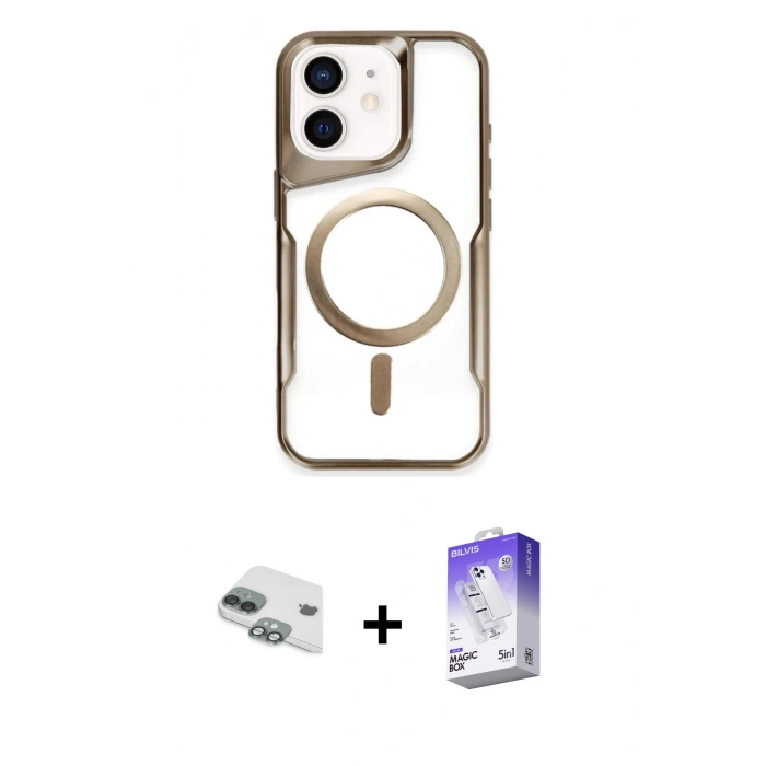 MARSİLYAN™- iPhone 11 Kılıf Yadigar Klasik Özel Seri - Siyah Bilvis 5in1 3D Magic Cam Ekran Koruyucu + Pers Alüminyum Kamera Lens - YL