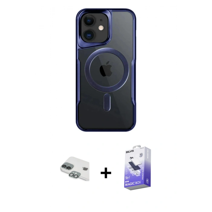 MARSİLYAN™- iPhone 11 Kılıf Yadigar Klasik Özel Seri - Siyah Bilvis 5in1 5D Magic Hayalet Cam Ekran Koruyucu + Pers Alüminyum Kamera Lens - YL