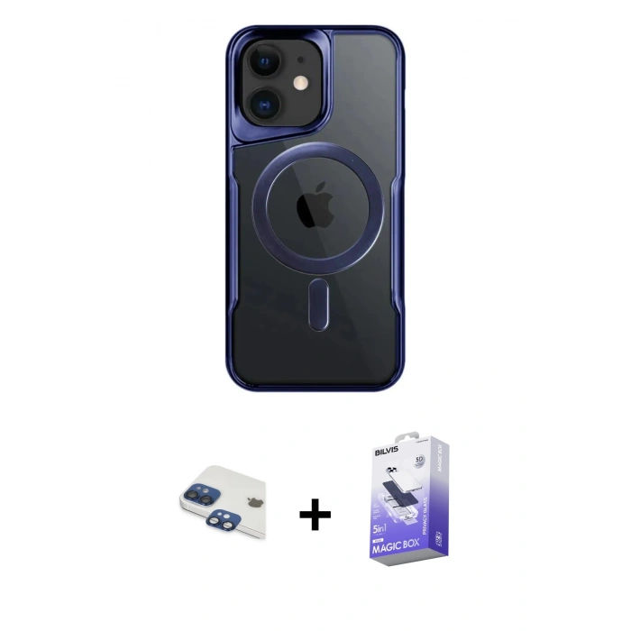 MARSİLYAN™- iPhone 11 Kılıf Yadigar Klasik Özel Seri - Siyah Bilvis 5in1 5D Magic Hayalet Cam Ekran Koruyucu + Pers Alüminyum Kamera Lens - LT