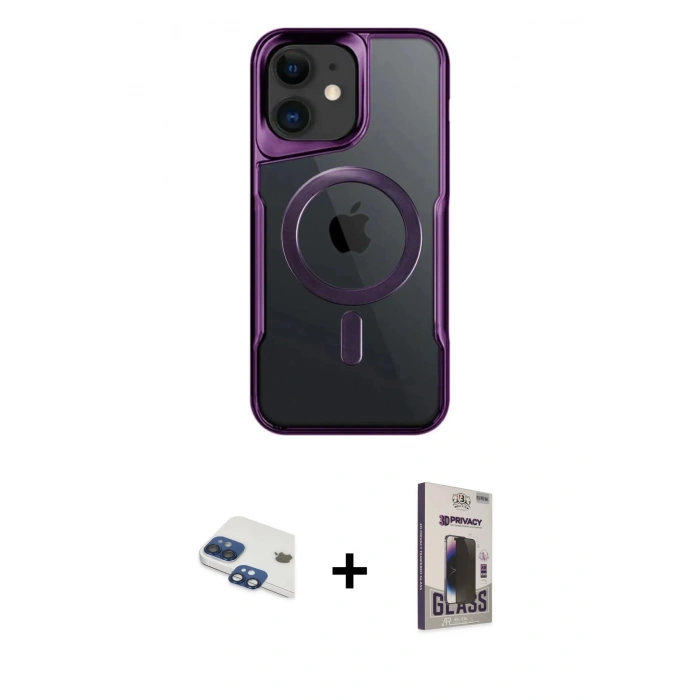 MARSİLYAN™- iPhone 11 Kılıf Yadigar Klasik Özel Seri - Siyah Bilvis Hayalet Cam Ekran Koruyucu + Pers Alüminyum Kamera Lens - LT