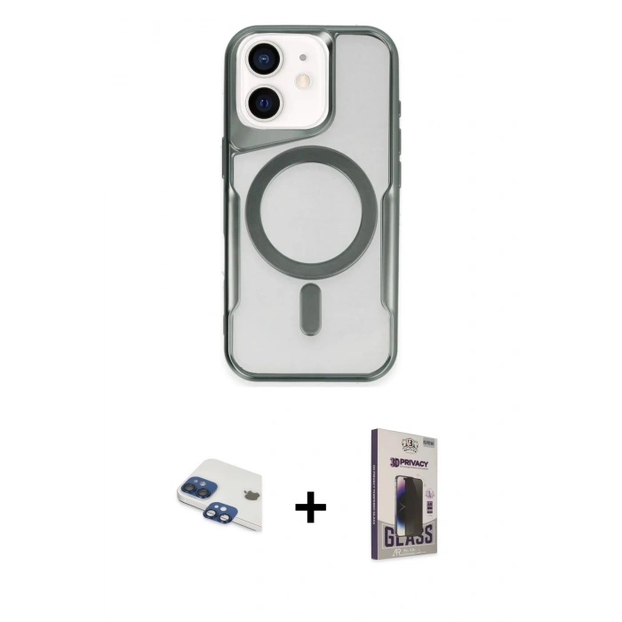 MARSİLYAN™- iPhone 11 Kılıf Yadigar Klasik Özel Seri - Siyah Bilvis Hayalet Cam Ekran Koruyucu + Pers Alüminyum Kamera Lens - LT
