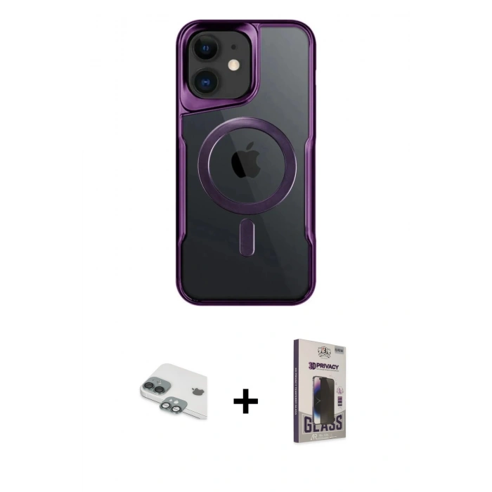 MARSİLYAN™- iPhone 11 Kılıf Yadigar Klasik Özel Seri - Siyah Bilvis Hayalet Cam Ekran Koruyucu + Pers Alüminyum Kamera Lens - YL
