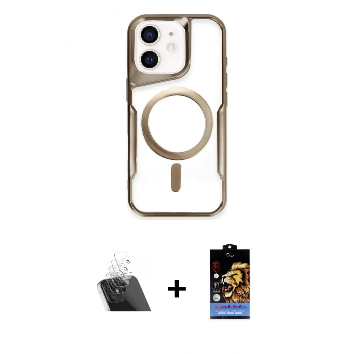 MARSİLYAN™- iPhone 11 Kılıf Yadigar Klasik Özel Seri - Siyah Buffer Hayalet Cam Ekran Koruyucu + Kamera Lens Koruma Cam - SF