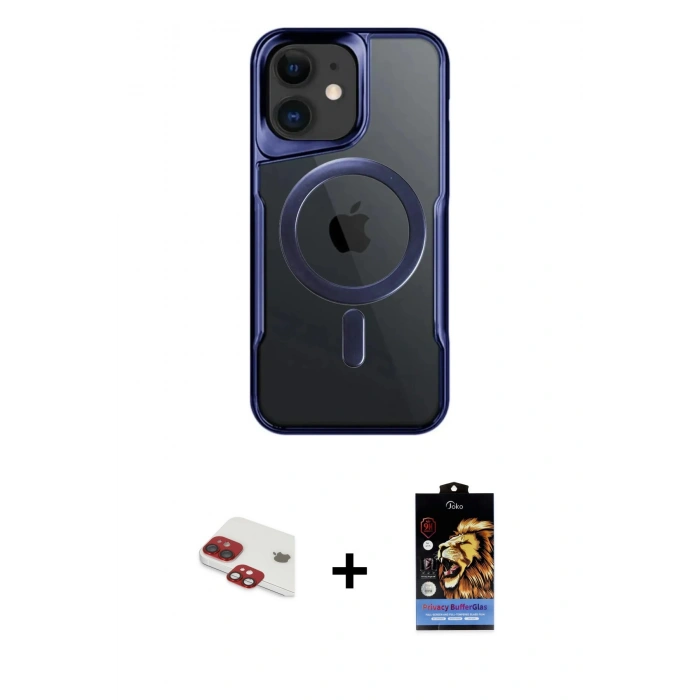 MARSİLYAN™- iPhone 11 Kılıf Yadigar Klasik Özel Seri - Siyah Buffer Hayalet Cam Ekran Koruyucu + Pers Alüminyum Kamera Lens - KI