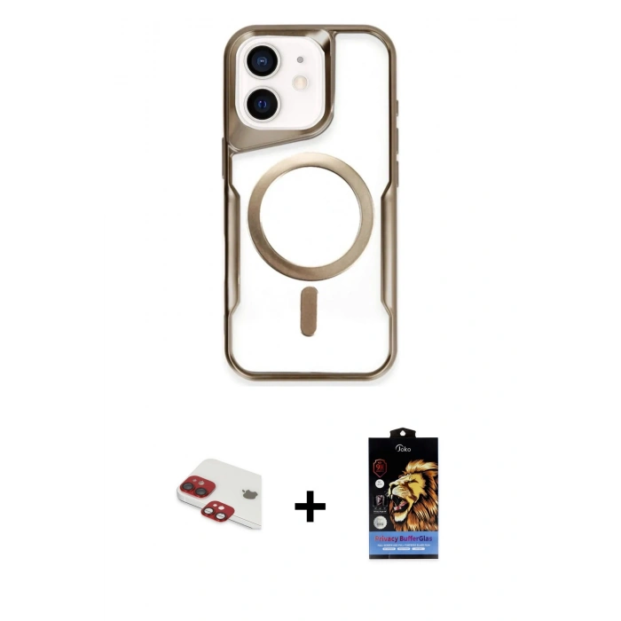 MARSİLYAN™- iPhone 11 Kılıf Yadigar Klasik Özel Seri - Siyah Buffer Hayalet Cam Ekran Koruyucu + Pers Alüminyum Kamera Lens - KI