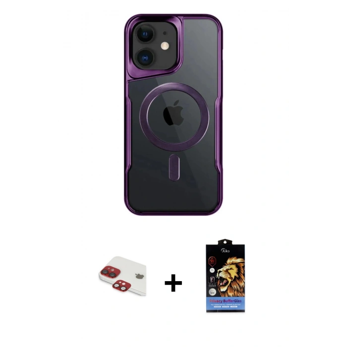 MARSİLYAN™- iPhone 11 Kılıf Yadigar Klasik Özel Seri - Siyah Buffer Hayalet Cam Ekran Koruyucu + Pers Alüminyum Kamera Lens - KI