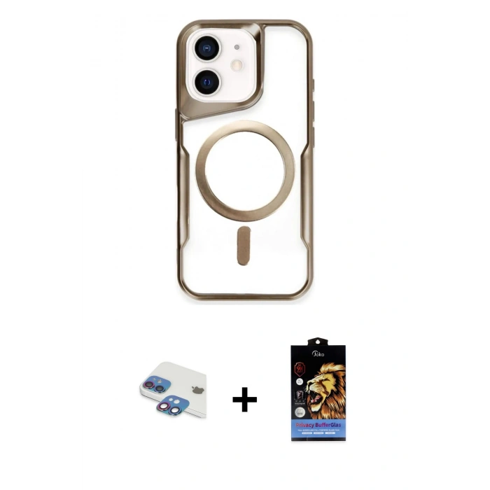 MARSİLYAN™- iPhone 11 Kılıf Yadigar Klasik Özel Seri - Siyah Buffer Hayalet Cam Ekran Koruyucu + Pers Alüminyum Kamera Lens - GI