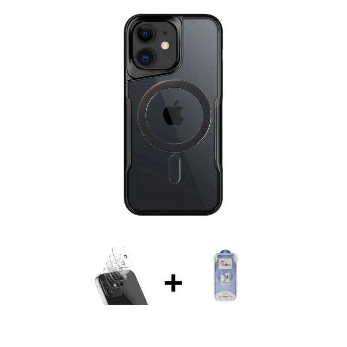MARSİLYAN™- iPhone 11 Kılıf Yadigar Klasik Özel Seri - Siyah Joko Magic 5D Cam + Kamera Lens Koruma Cam - SF