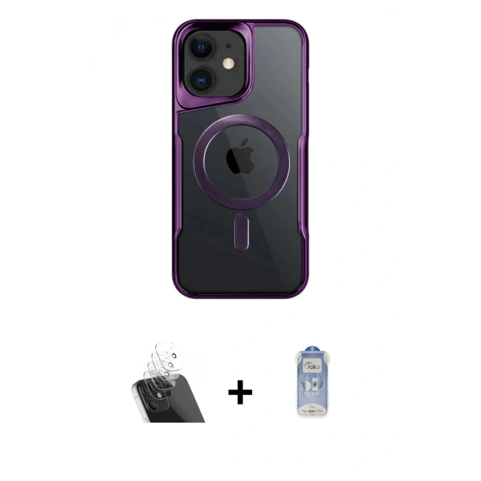 MARSİLYAN™- iPhone 11 Kılıf Yadigar Klasik Özel Seri - Siyah Joko Magic 5D Cam + Kamera Lens Koruma Cam - SF