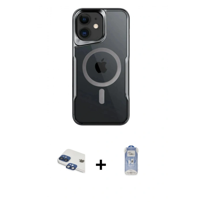 MARSİLYAN™- iPhone 11 Kılıf Yadigar Klasik Özel Seri - Siyah Joko Magic 5D Cam + Pers Alüminyum Kamera Lens - LT