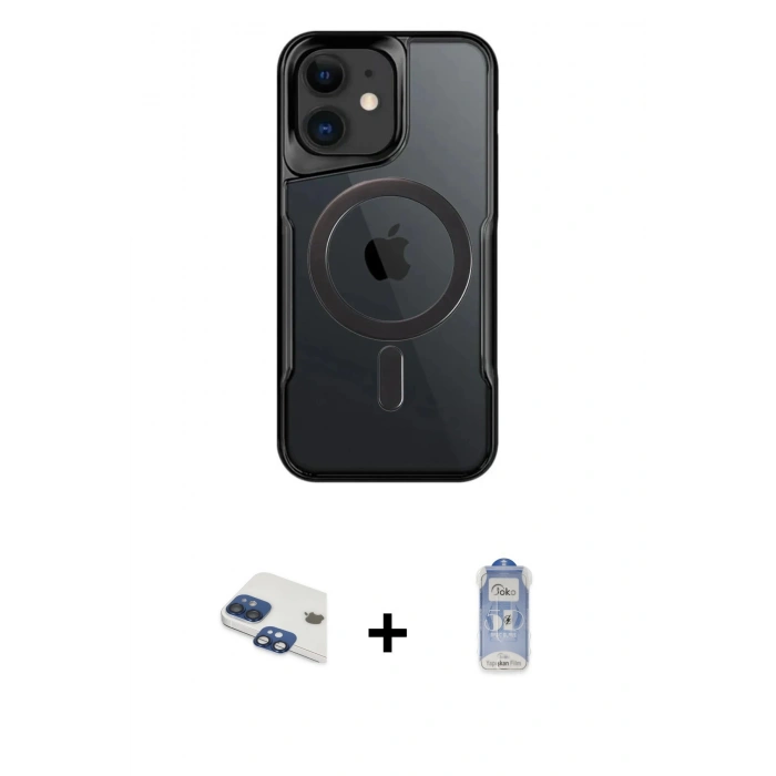 MARSİLYAN™- iPhone 11 Kılıf Yadigar Klasik Özel Seri - Siyah Joko Magic 5D Cam + Pers Alüminyum Kamera Lens - LT