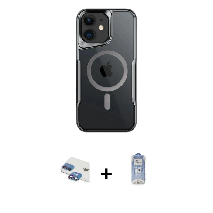 MARSİLYAN™- iPhone 11 Kılıf Yadigar Klasik Özel Seri - Siyah Joko Magic 5D Cam + Pers Alüminyum Kamera Lens - GI