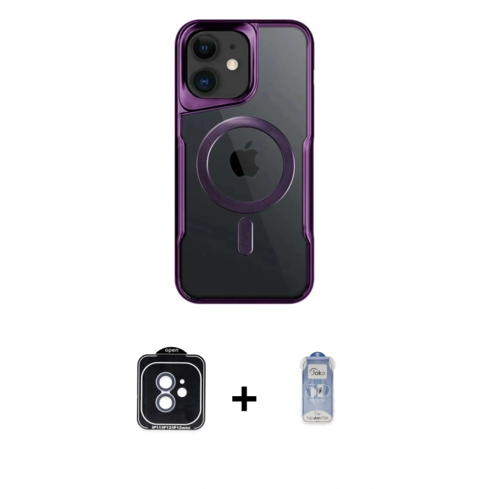 MARSİLYAN™- iPhone 11 Kılıf Yadigar Klasik Özel Seri - Siyah Joko Magic 5D Cam + PVD Metal Kamera Lens - MI