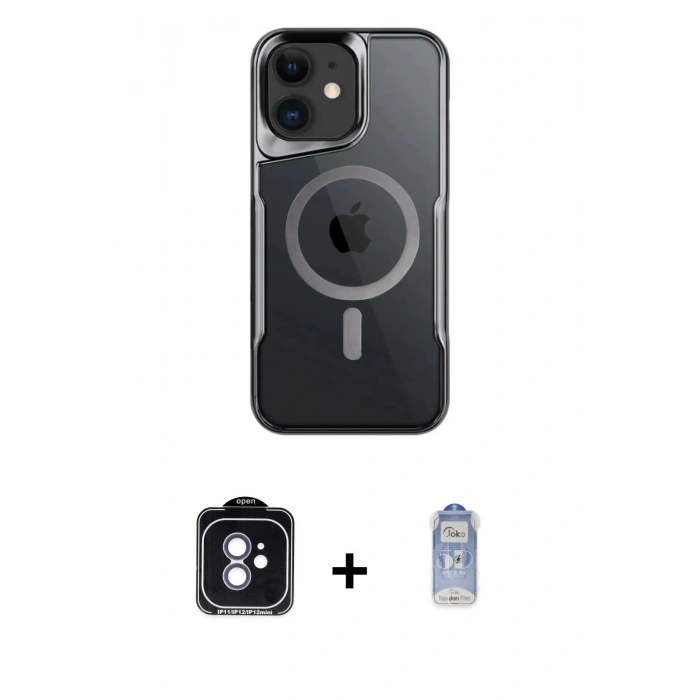 MARSİLYAN™- iPhone 11 Kılıf Yadigar Klasik Özel Seri - Siyah Joko Magic 5D Cam + PVD Metal Kamera Lens - MI
