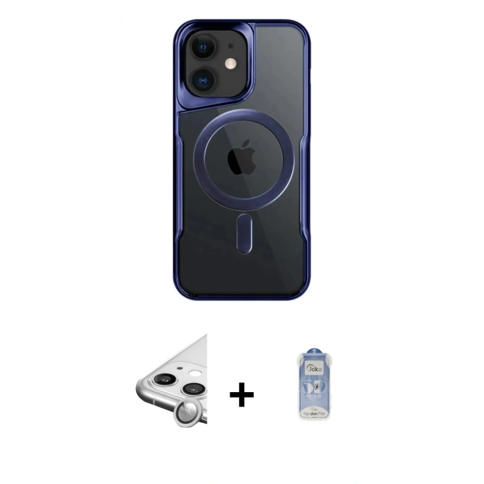 MARSİLYAN™- iPhone 11 Kılıf Yadigar Klasik Özel Seri - Siyah Joko Magic 5D Cam + Raze Metal Kamera Lens - GS