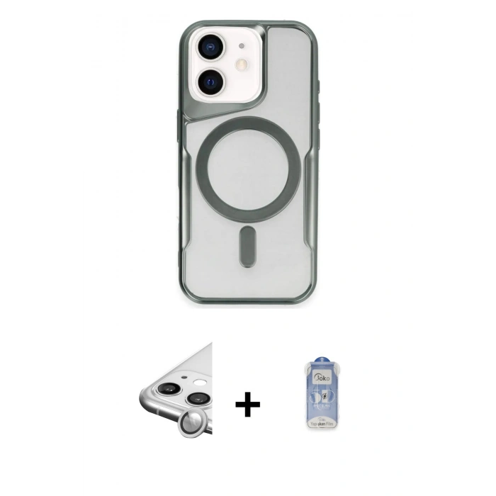 MARSİLYAN™- iPhone 11 Kılıf Yadigar Klasik Özel Seri - Siyah Joko Magic 5D Cam + Raze Metal Kamera Lens - GS