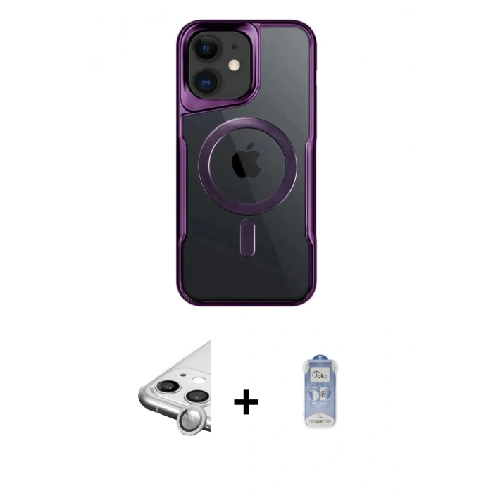 MARSİLYAN™- iPhone 11 Kılıf Yadigar Klasik Özel Seri - Siyah Joko Magic 5D Cam + Raze Metal Kamera Lens - GS