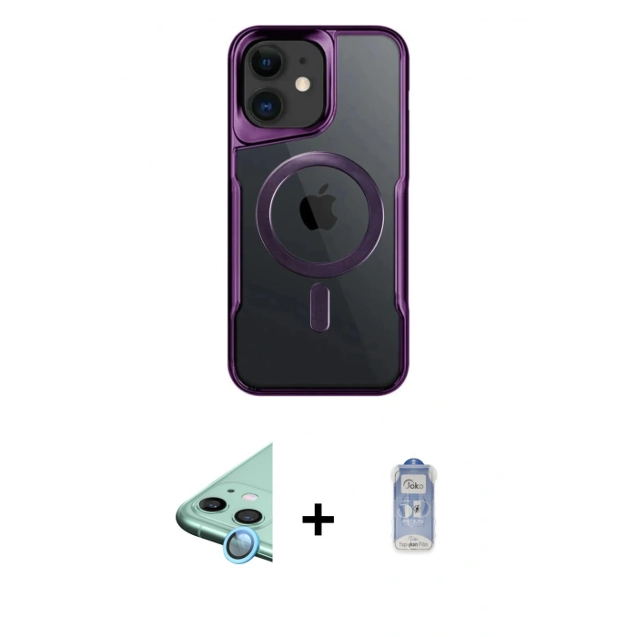 MARSİLYAN™- iPhone 11 Kılıf Yadigar Klasik Özel Seri - Siyah Joko Magic 5D Cam + Raze Metal Kamera Lens - MI