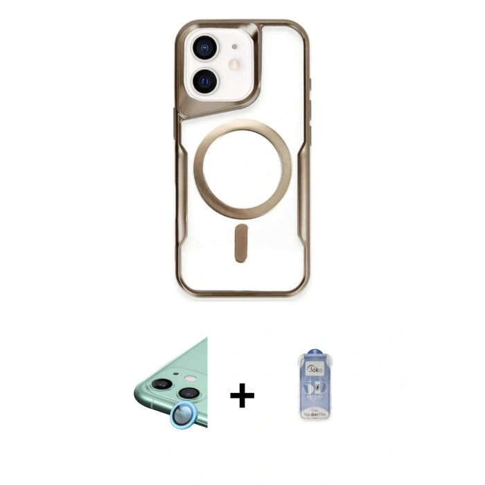 MARSİLYAN™- iPhone 11 Kılıf Yadigar Klasik Özel Seri - Siyah Joko Magic 5D Cam + Raze Metal Kamera Lens - MI