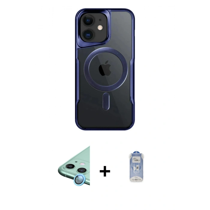 MARSİLYAN™- iPhone 11 Kılıf Yadigar Klasik Özel Seri - Siyah Joko Magic 5D Cam + Raze Metal Kamera Lens - MI